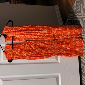 Orange floral romper